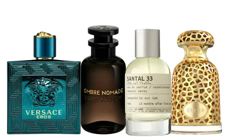 Kit de 4 Perfumes | Eros, Ombre Nomade, Santal 33, Emeer