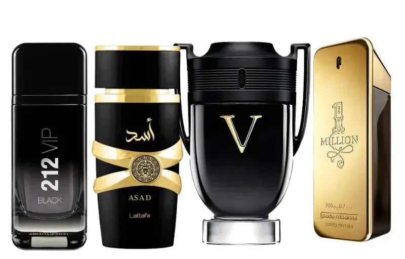 Kit de 4 Perfumes | Asad, One Million, Invictus Victoru, 212 Vip Black