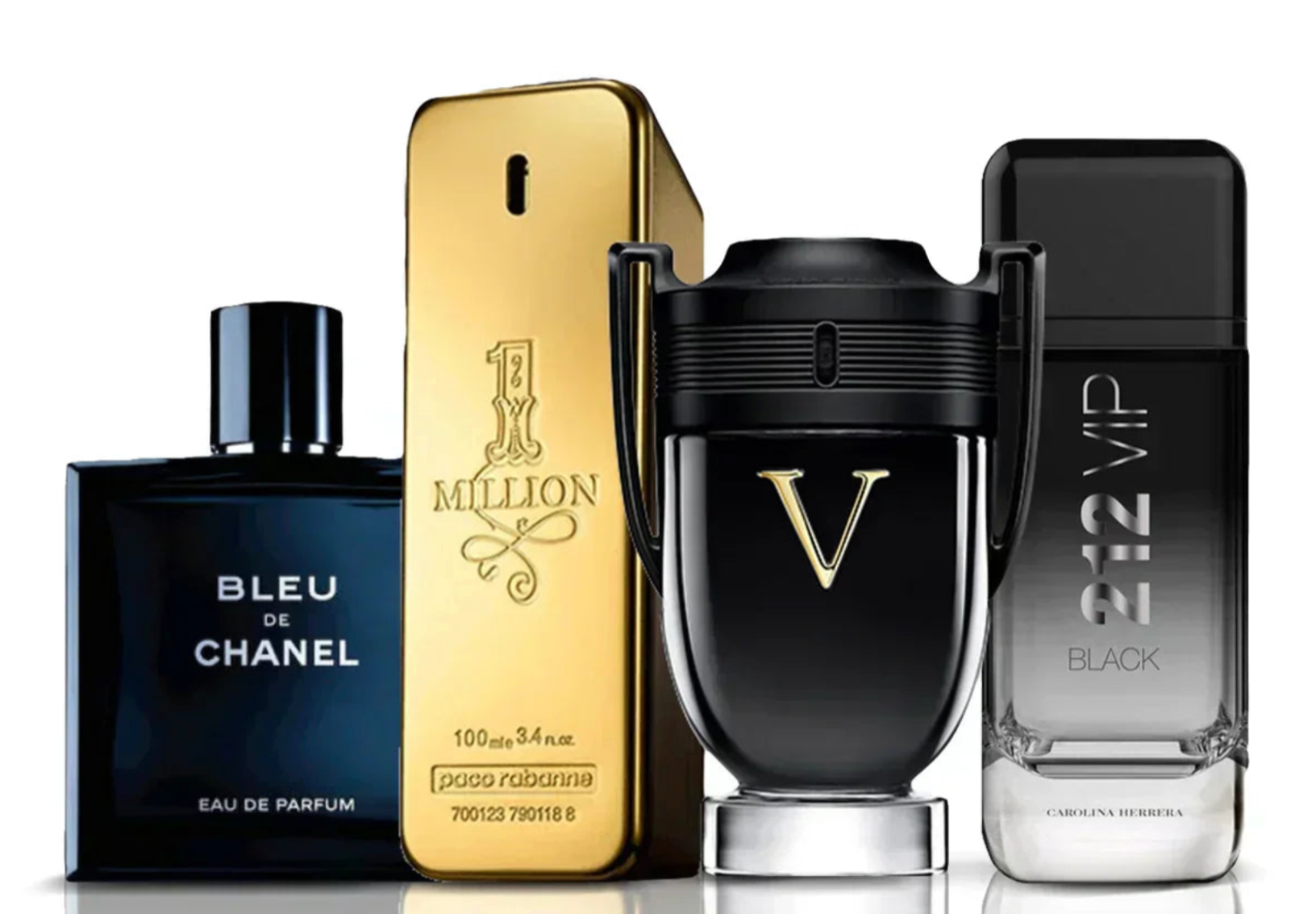 Kit de 4 Perfumes | Invictus Victory + One Million + Bleu de Chanel + 212 Vip Black