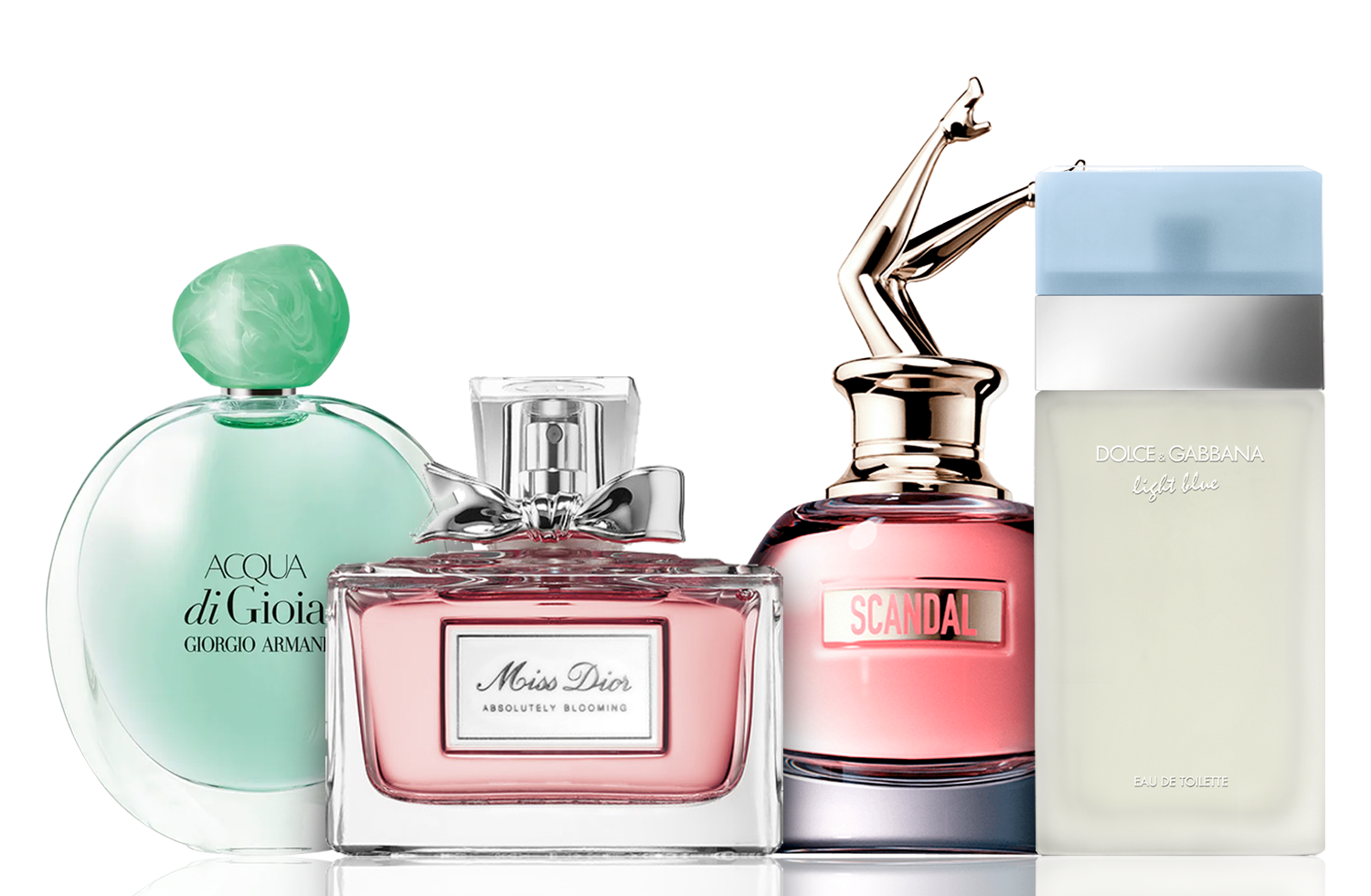 Kit de 4 Perfumes | Acqua di Gioia, Light Blue, Scandal, Miss Dior 100 ml
