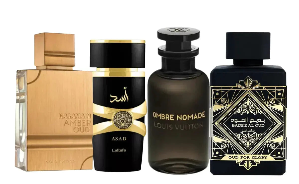 Kit de 4 Perfumes | Oud For Glory, Asad, Ombre Nomade, Amber Oud 100ml