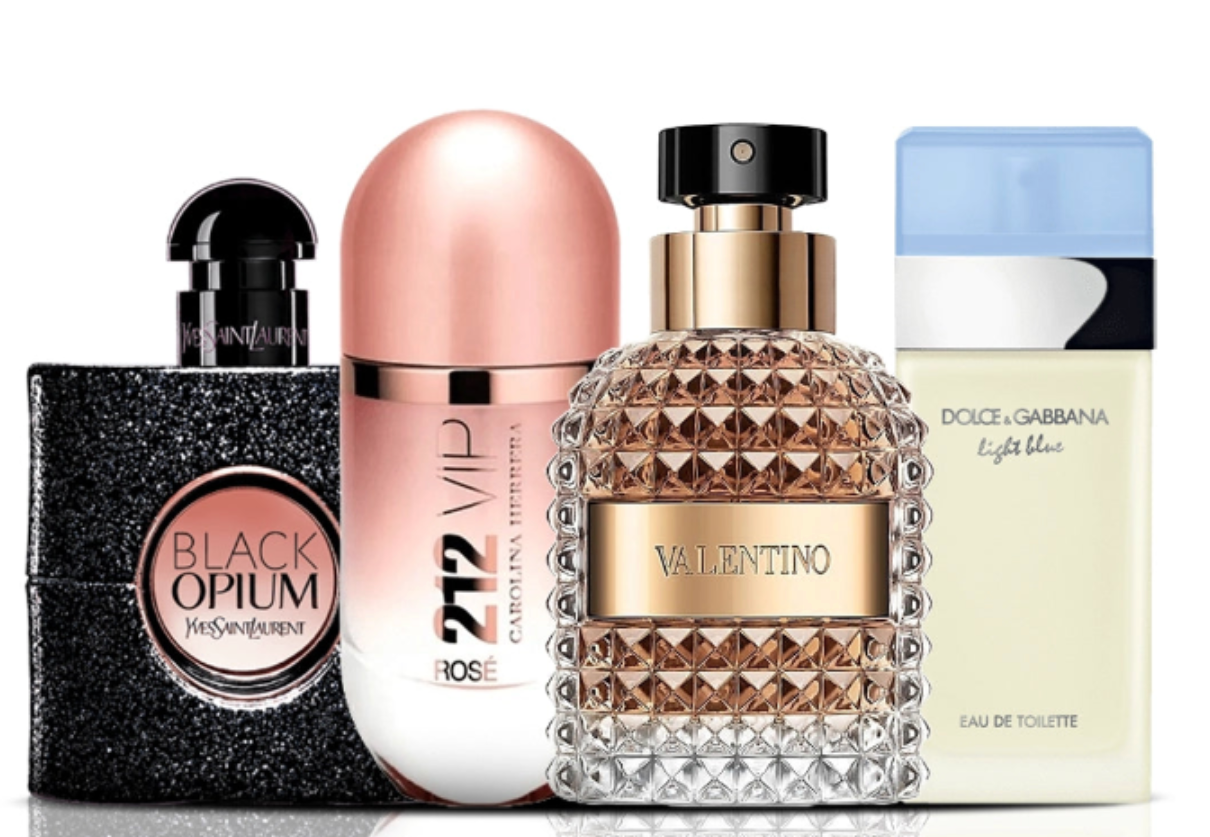 Kit de 4 Perfumes | Black Opium + 212 VIP Rose + Valentino + Dolce & Gabbana Light Blue 100 ml