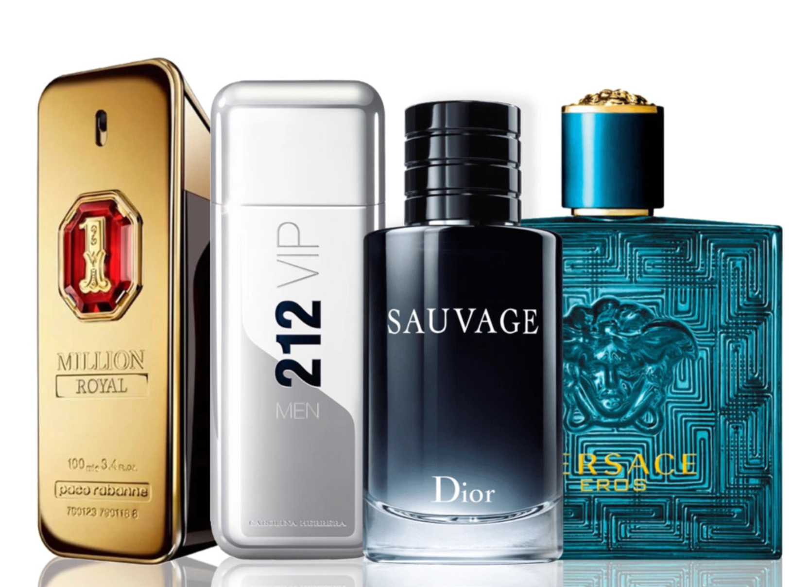 Kit de 4 Perfumes | One Million Royal + 212 VIP Men + Sauvage Dior + Versace Eros 100 ml