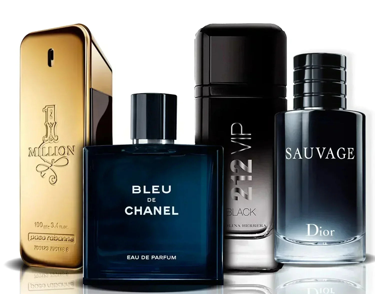 Kit de 4 Perfumes | One Million, Bleu de Chanel, 212 VIP Black i Sauvage (100 ml)
